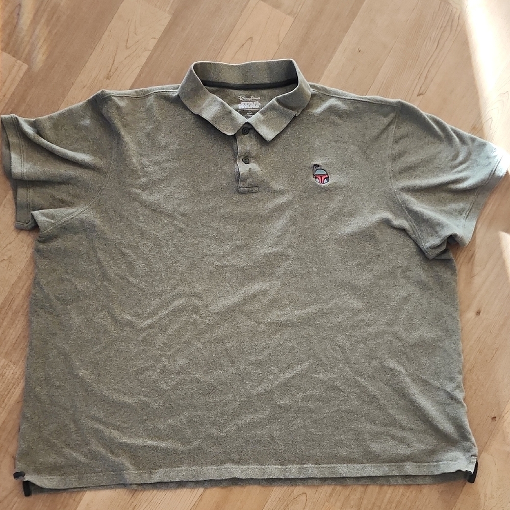 Disney Olive BOBA FETT Polo Shirt with Iconic Patch